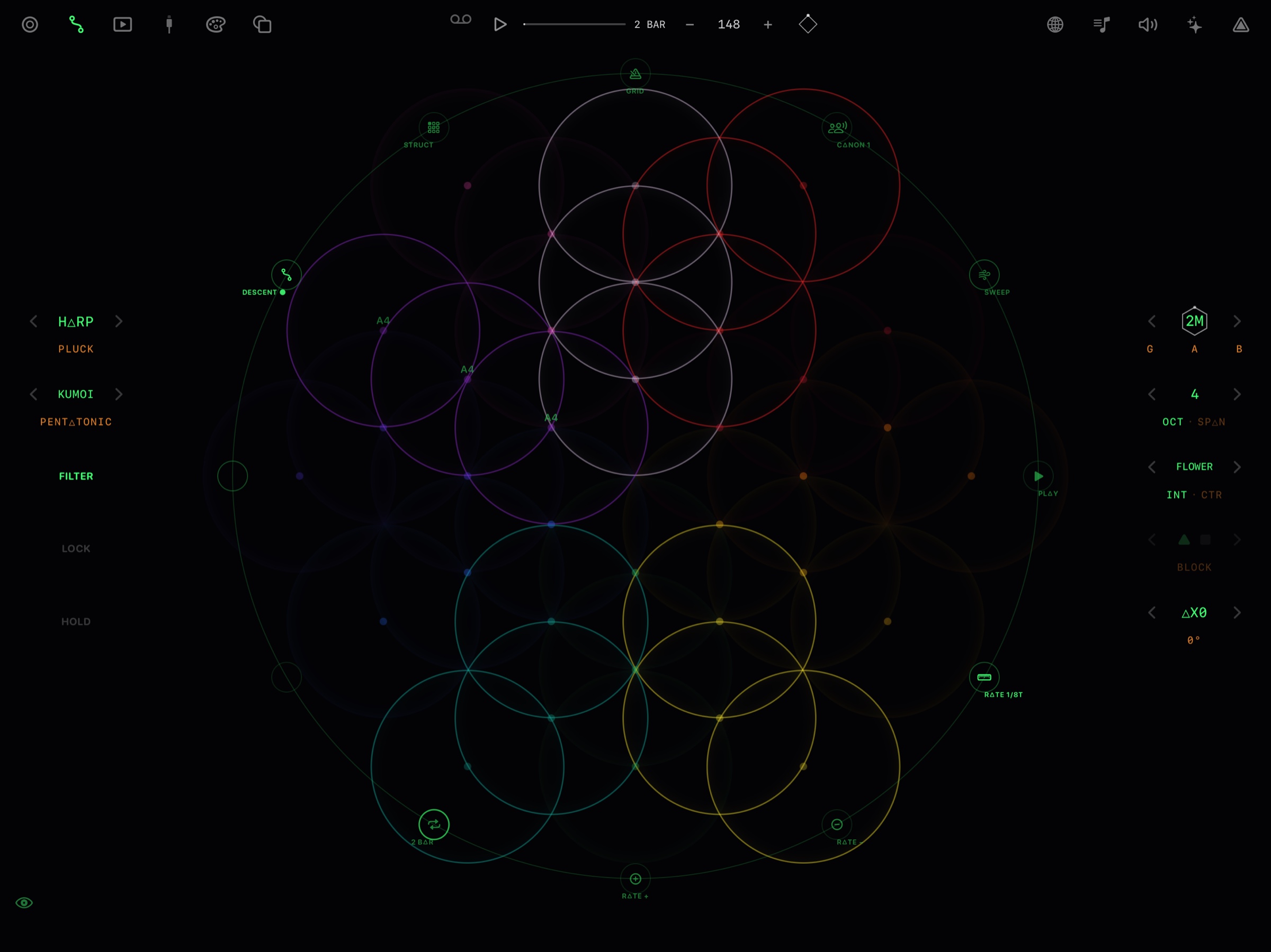 Axis Gemina on iPad — Sacred / Flower